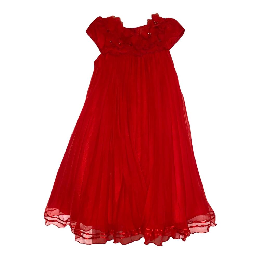 Donita Red long formal Holiday dress for little girls size 2T